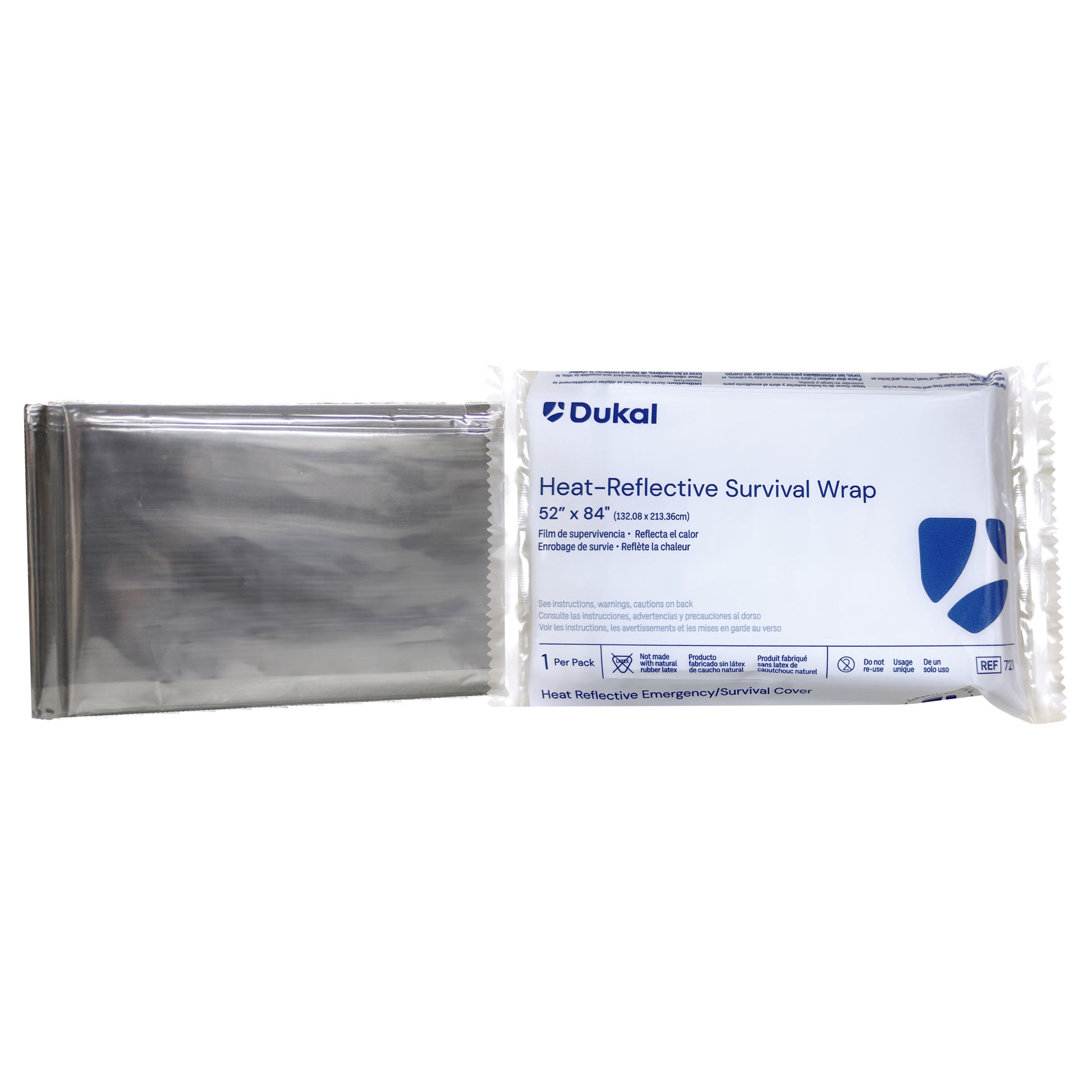 Dukal Heat-Reflective Survival Wrap 52 x 84 Silver Case of 250 medical supply