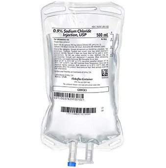 Grifols 0.9% Sodium Chloride 500 mL Fleboflex Case of 20 medical supply