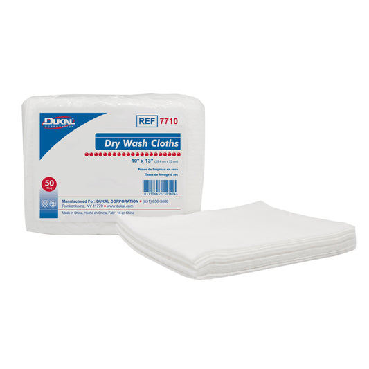 Dukal Dry Washcloths 10x13 Case of 500 medical supply