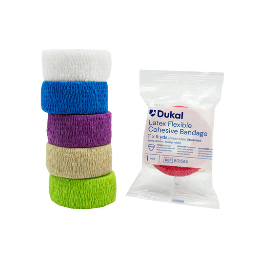 Dukal Latex Cohesive Bandage 1 inch x 5 yds Assorted medical supply