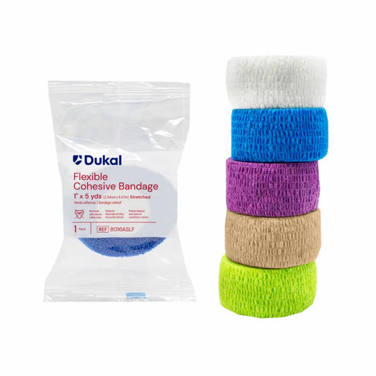 Dukal Non-Latex Cohesive Bandages 1 inch x 5 yds Assorted medical supply