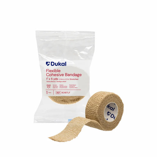 Dukal Non-Latex Cohesive Bandages 1 inch x 5 yds Tan medical supply