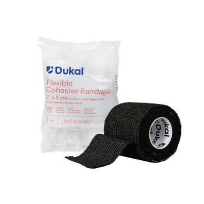 Dukal Non-Latex Cohesive Bandages 2 inch x 5 yds Black medical supply