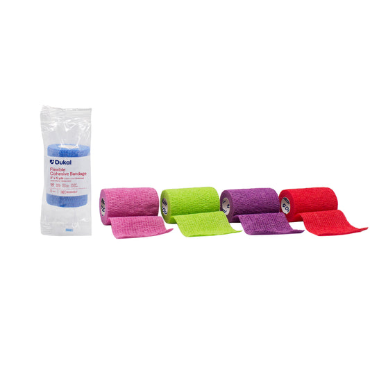 Dukal Non-Latex Cohesive Bandages 3 inch x 5 yds Assorted medical supply