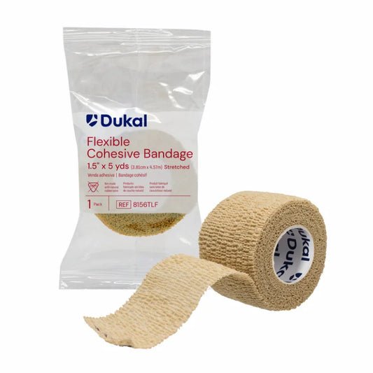 Dukal Non-Latex Cohesive Bandage 1.5 inch x 5 yds Tan medical supply