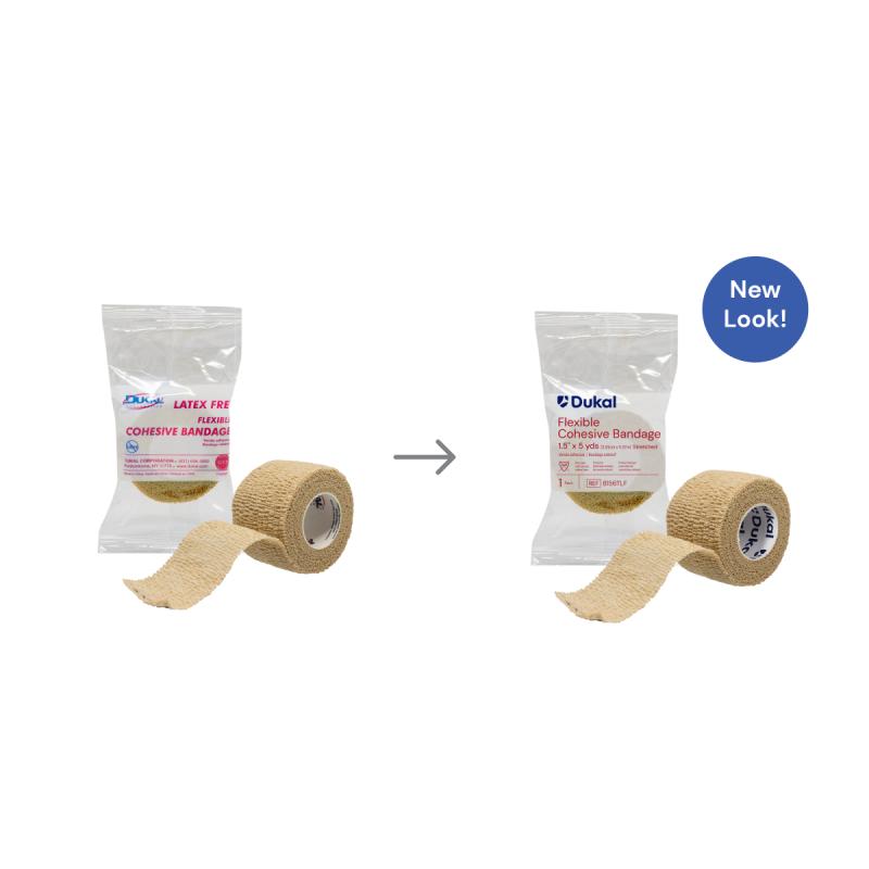 Dukal Non-Latex Cohesive Bandage 1.5 inch x 5 yds Tan medical supply