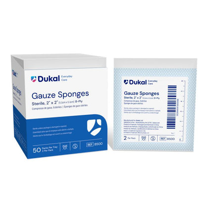 Dukal Everyday Care Sterile Gauze Sponges 8-Ply 2x2 medical supply