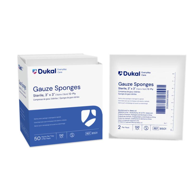 Dukal Everyday Care Gauze Sponges 12-Ply 3x3 case medical supply