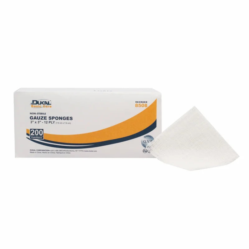 Dukal Everyday Care Non-Sterile Gauze Sponges 12-Ply 3x3 medical supply