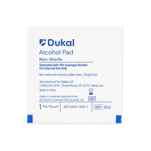 Dukal Non-Sterile Alcohol Pad 2-Ply Medium 852 Case medical supply