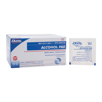 Dukal Non-Sterile Alcohol Pad 2-Ply Medium 852 Case medical supply