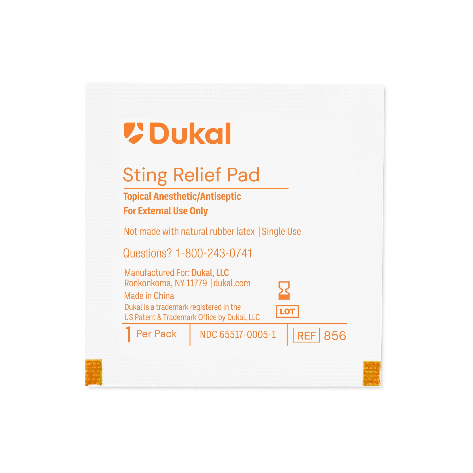 Dukal Sting Relief Pad Medium 2-Ply medical supply