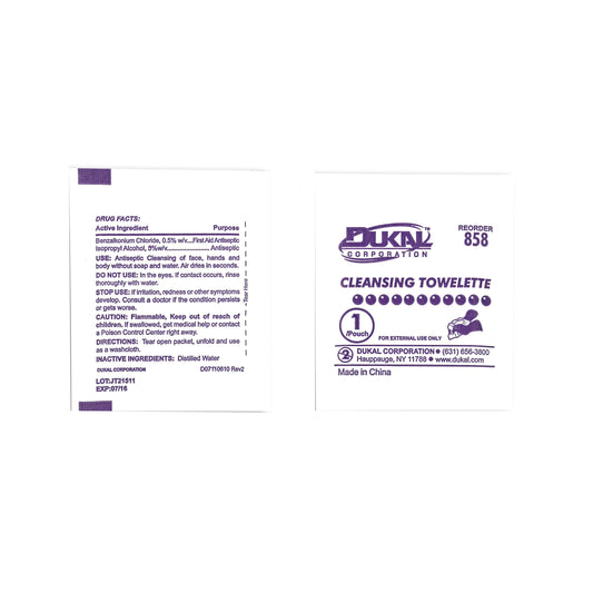 Dukal Cleansing Towelette 5 x 8 inch case of 1500 medical supply