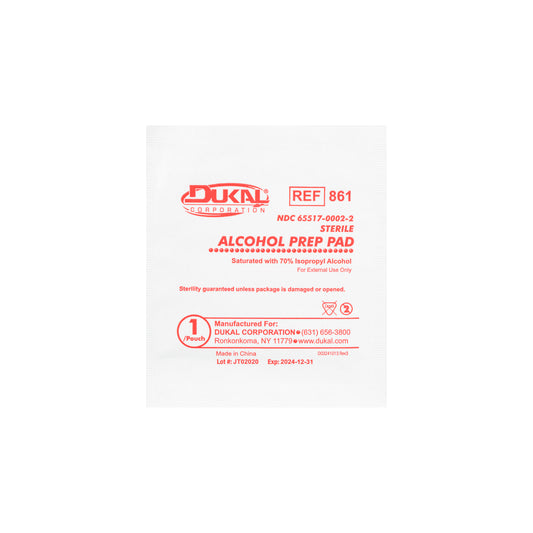 Dukal Sterile Alcohol Prep Pad Large medical supply