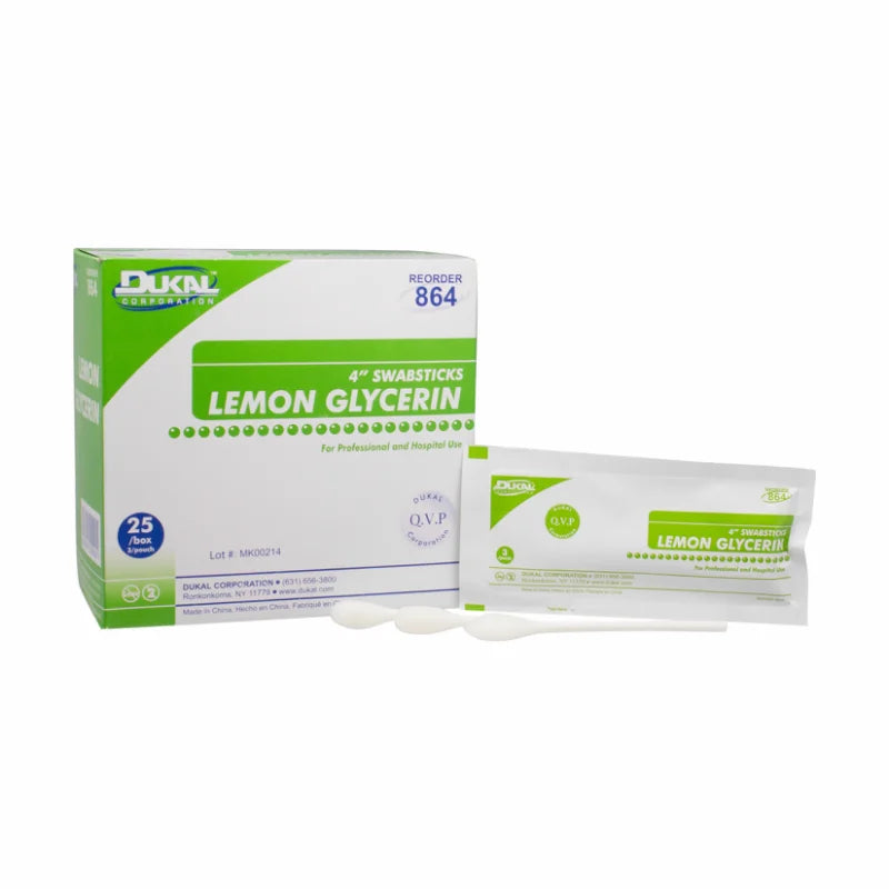 Dukal Lemon Glycerin Swabsticks Case of 750 medical supply