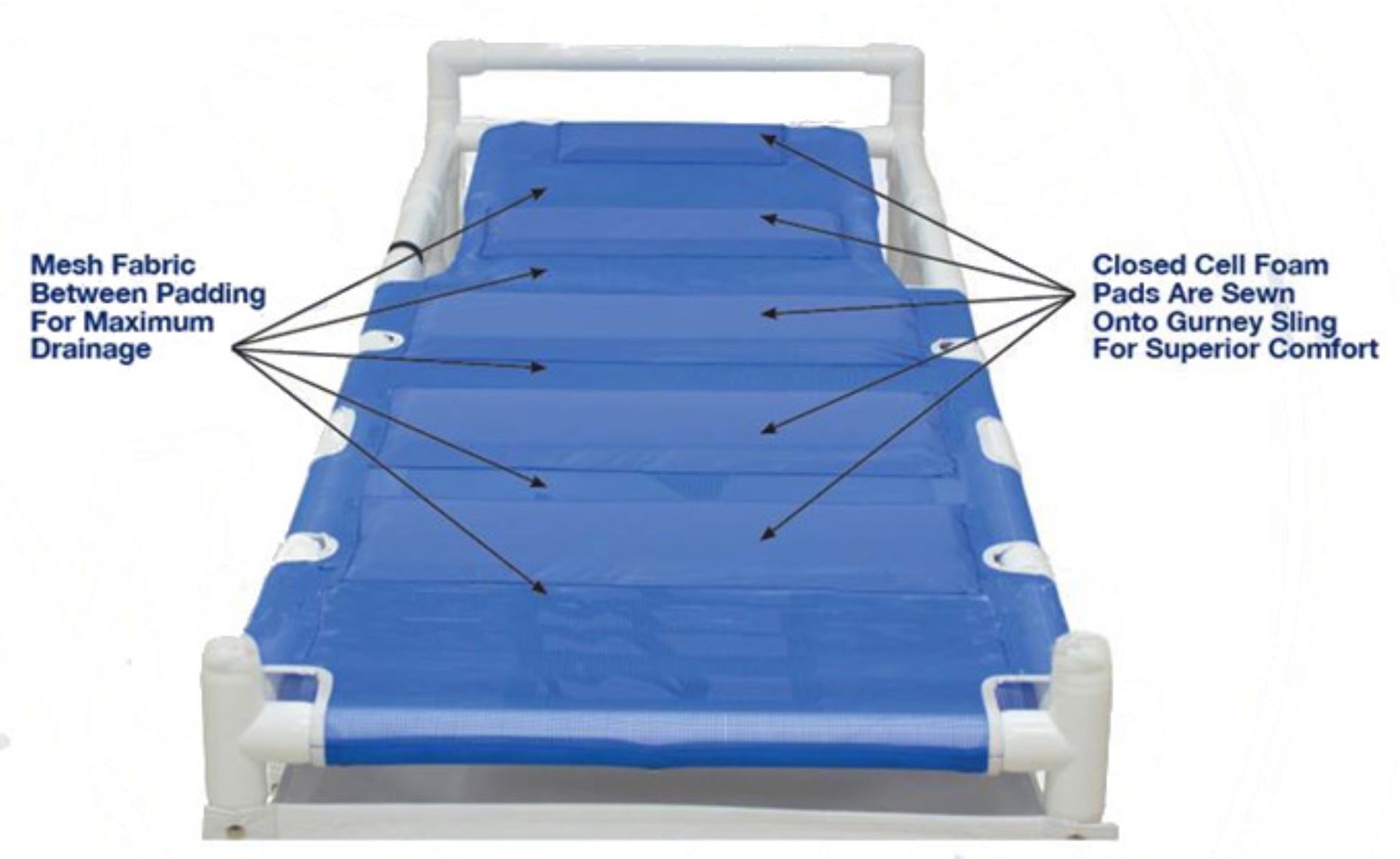 Lumex PVC Shower Bed Stretcher 450 lbs Capacity medical supply