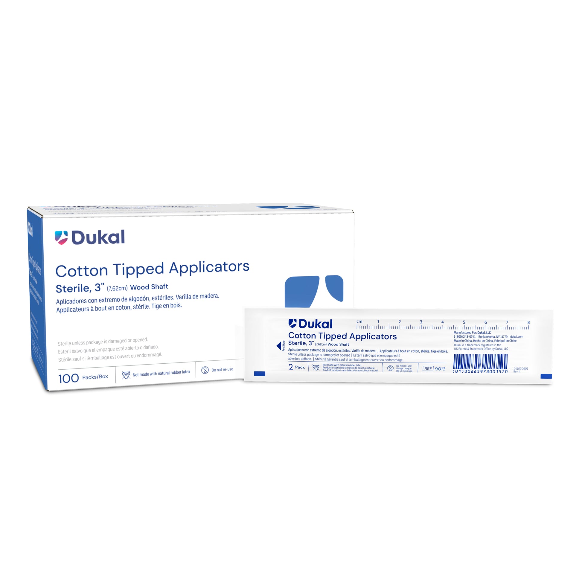 Dukal Cotton Tipped Wood Applicators 3 inch 2 Pack Sterile medical supply