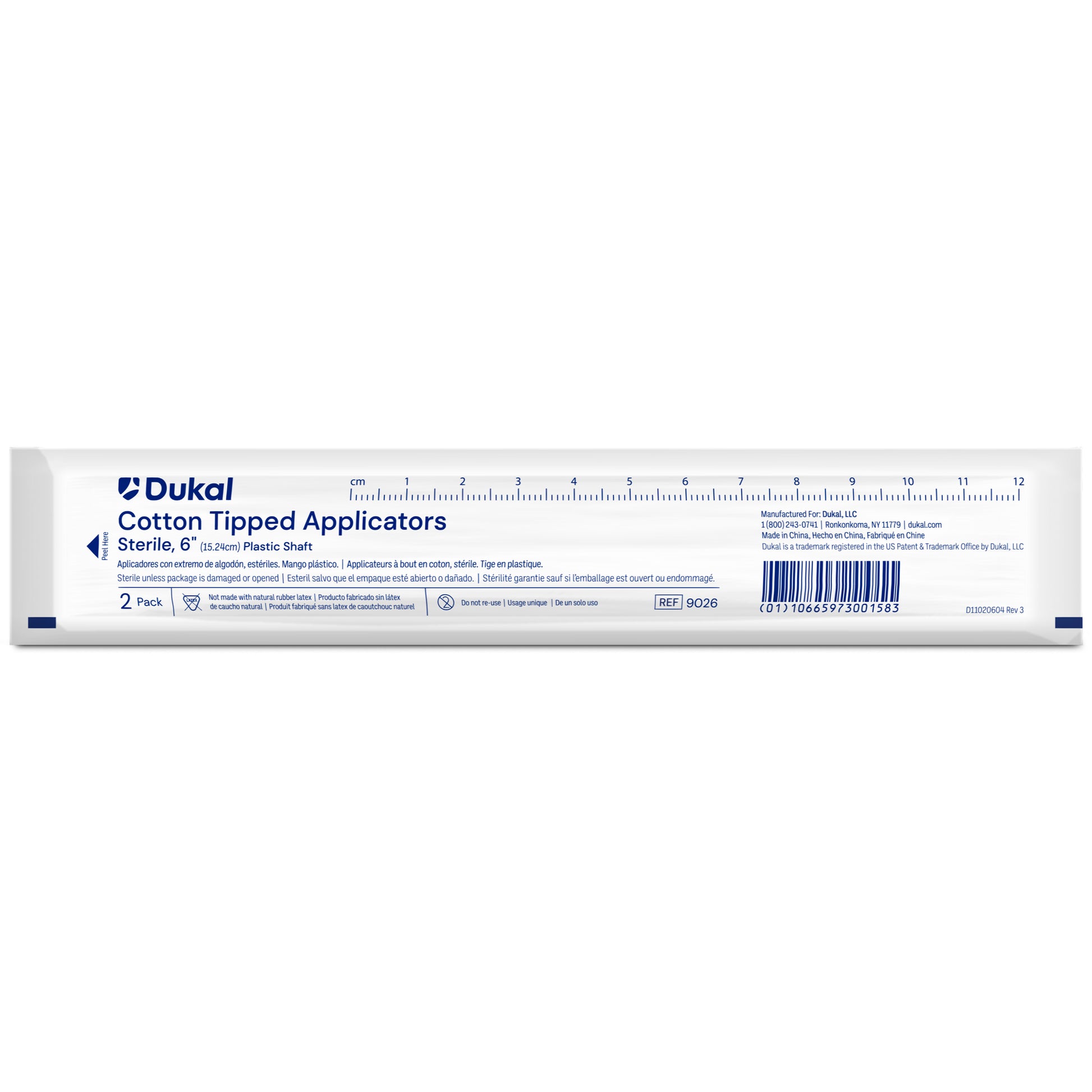 Dukal Sterile Cotton Tipped Plastic Applicators 6 inch 2 Pack medical supply