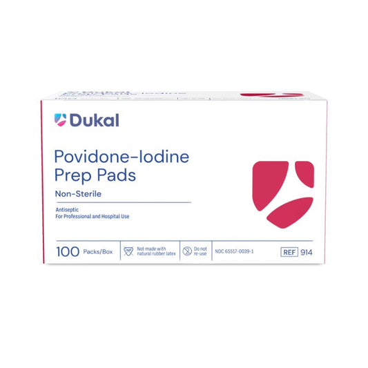 Dukal Non-Sterile Povidone-Iodine Prep Pads Medium medical supply