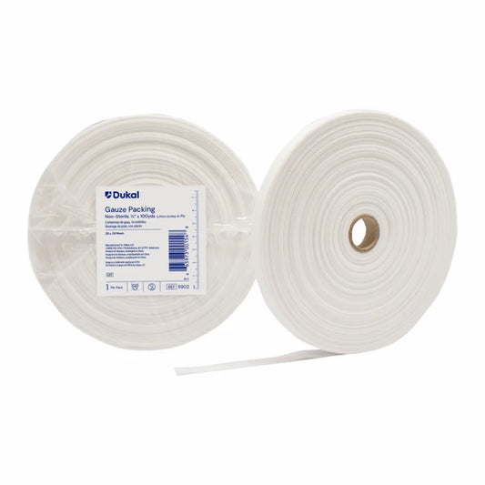 Dukal Non-Sterile Gauze Packing Roll 1/2 inch x 100 yd medical supply