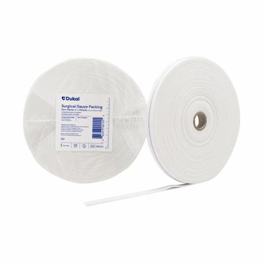 Dukal Non-Sterile Gauze Packing Roll 1/2 inch x 100 yd 4-Ply medical supply