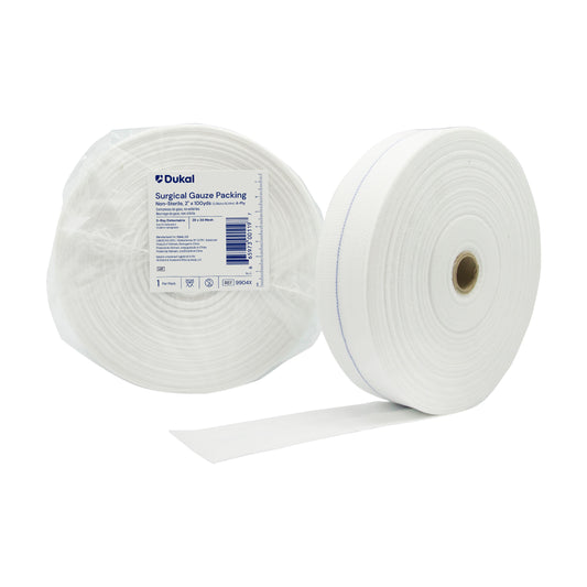 Dukal Non-Sterile X-Ray Detectable Gauze Packing Roll 4-Ply 2" x 100 yd medical supply