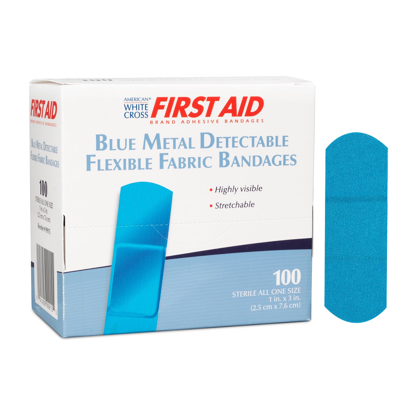 Dukal Metal Detectable Lightweight Fabric Bandages 1 x 3 Blue medical supply