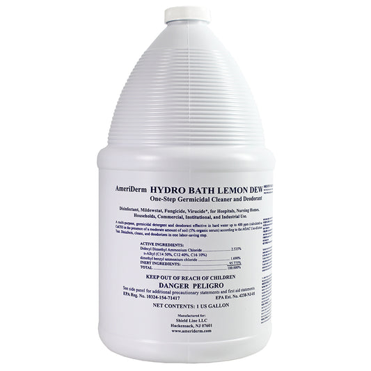 AmeriDerm HydroBath Lemon Dew Disinfectant 1 Gallon Case of 4 medical supply