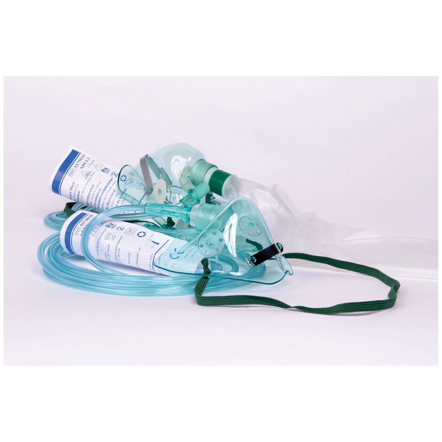 Amsino Non-Rebreather Oxygen Mask Adult 7 ft Tubing Reservoir Bag Case medical supply