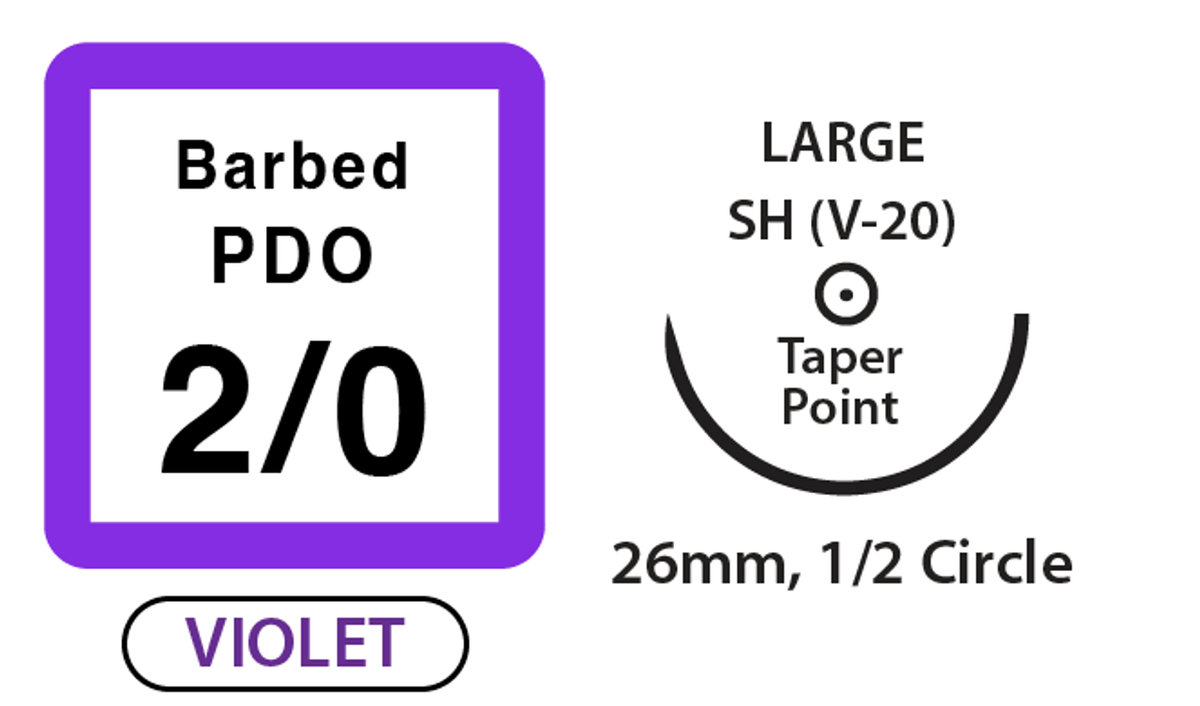 UNIFY Barbed PDO Suture 2/0 18in 26mm Taper Point medical supply