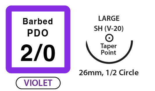 UNIFY Barbed PDO Suture 2/0 18in 26mm Taper Point medical supply