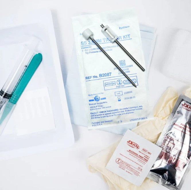 Trocar Supplies 3.5mm Disposable Blunt Tip Trocar Combo Kit Case of 20 medical supply