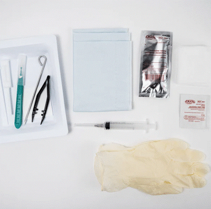 Trocar Supplies 3.2mm Stainless Steel Sharp Trocar Kit Antiseptic Large Gloves medical supply