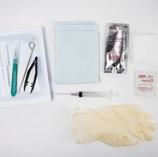 Trocar Supplies 3.2mm Stainless Steel Sharp Trocar Kit Antiseptic Large Gloves medical supply