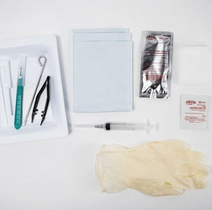 Trocar Supplies 3.2mm Stainless Steel Sharp Trocar Kit Antiseptic Medium Glove medical supply