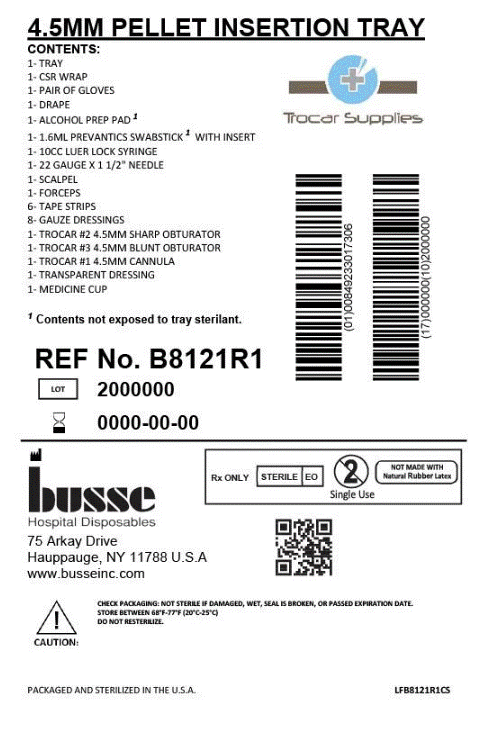 Trocar Supplies 4.5mm Resin Trocar Wrapped Kit Chlorascrub Tegaderm Large Glove medical supply