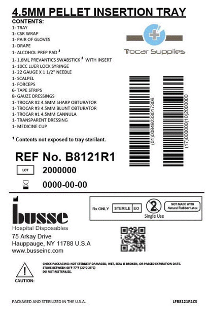 Trocar Supplies 4.5mm Resin Trocar Wrapped Kit Chlorascrub Tegaderm Large Glove medical supply