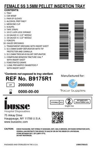 Trocar Supplies 3.5mm Premium Stainless Steel Trocar Pellet Insertion Kit Large Glove medical supply