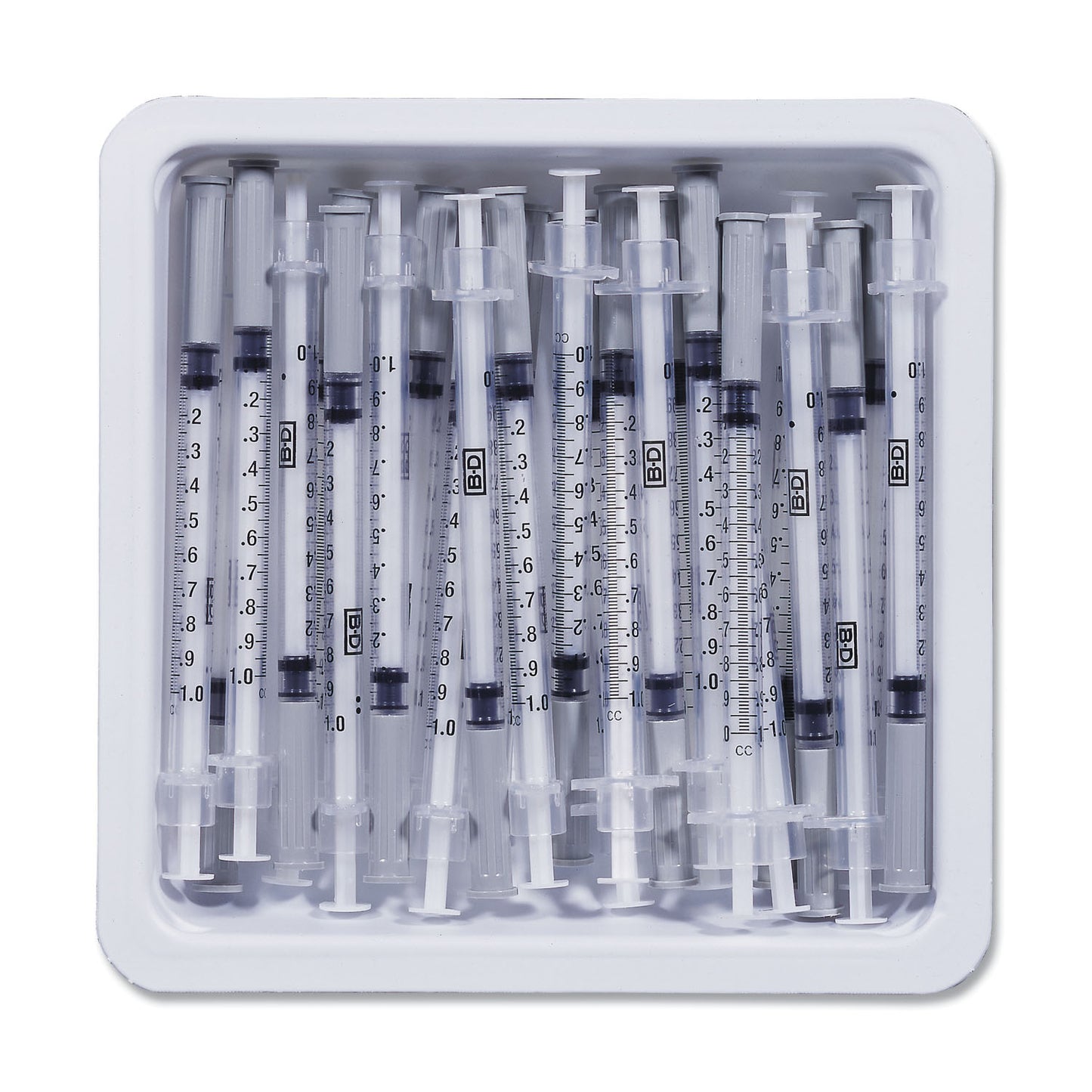 BD Allergist Tray 1mL 27G x 1/2 Regular Bevel Needle Case medical supply