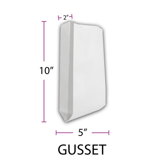 Rx Systems Plain White Gusset Bags 5 x 2 x 10 medical supply