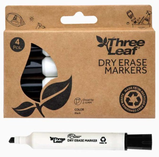 Three Leaf Dry Erase Markers Black Bulk Case of 72 Packs medical supply