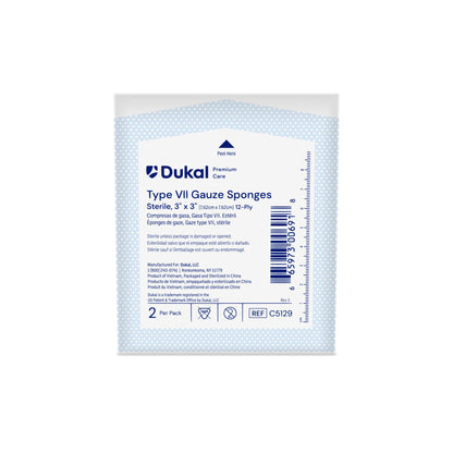 Dukal Premium Care Sterile Gauze Sponges 12-Ply 3 inch x 3 inch medical supply