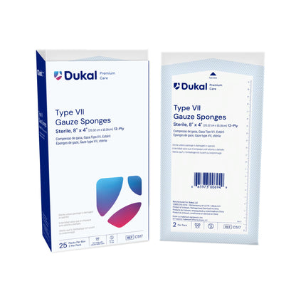 Dukal Premium Care Sterile Gauze Sponges 12-Ply 8 inch x 4 inch medical supply