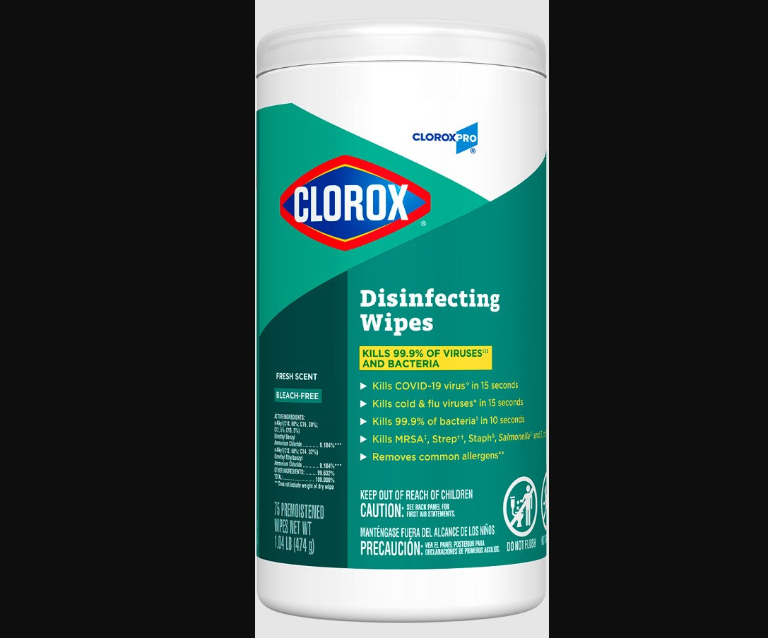 Clorox Disinfecting Wipes Fresh Scent Case of 6 Canisters medical supply