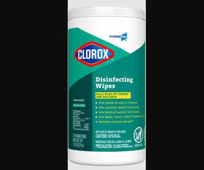 Clorox Disinfecting Wipes Fresh Scent Case of 6 Canisters medical supply