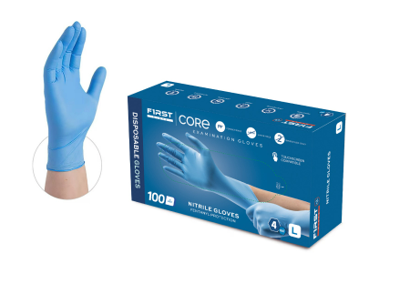 First Glove Core Blue Nitrile Exam Gloves X-Small Case of 1000 medical supply