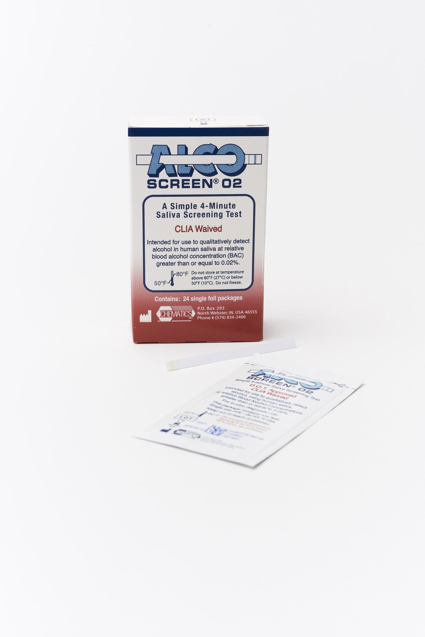 Alcoscreen Saliva Test DOT Approved Box of 24 medical supply