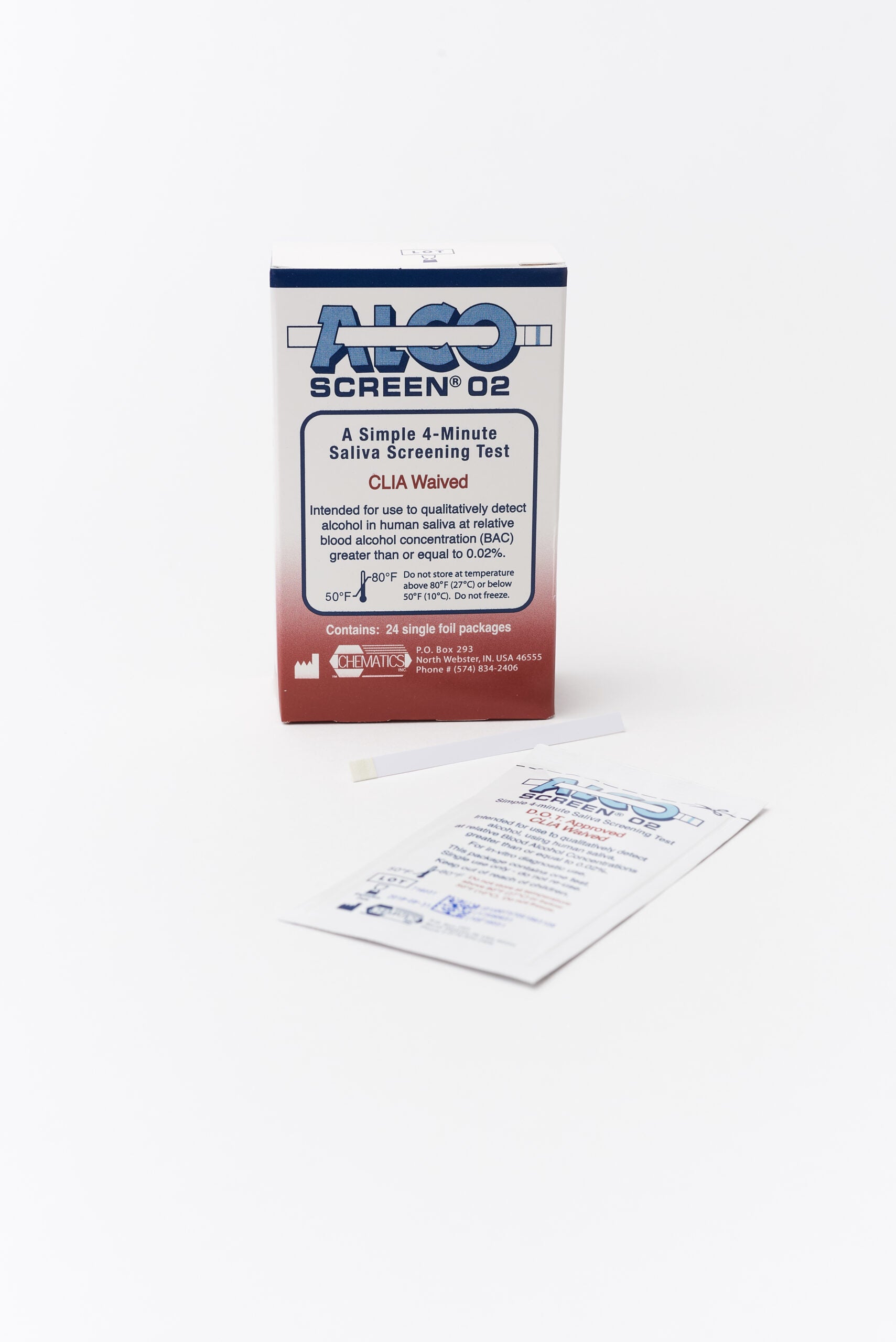 Alcoscreen Saliva Test DOT Approved Box of 24 medical supply
