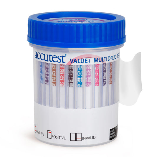 Accutest 12 Panel + Adulterants CLIA Waived Multi Drug Test Cup 25/Box medical supply