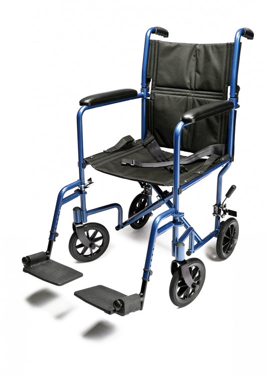 Everest & Jennings Lightweight Transport Chair, 17" Seat, Blue (EJ787-1) medical supply